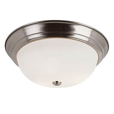 Trans Globe Lighting LED-13718 BN Bowers 13" Indoor Brushed Nickel Traditional Flushmount